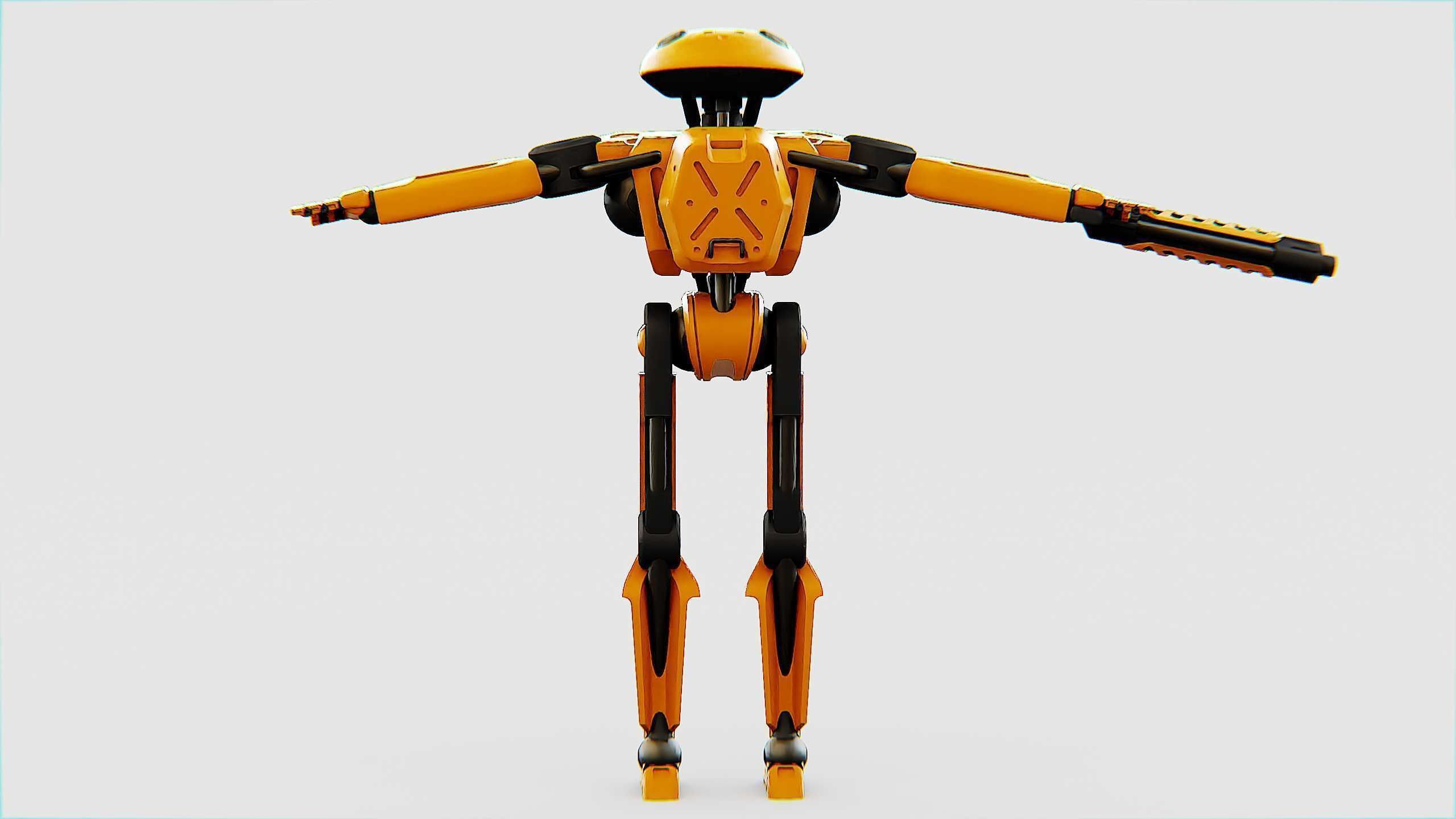 BATTLE DROID Z-100 Rigged for Unreal Engine - Unity - MIXAMO 3D model_23