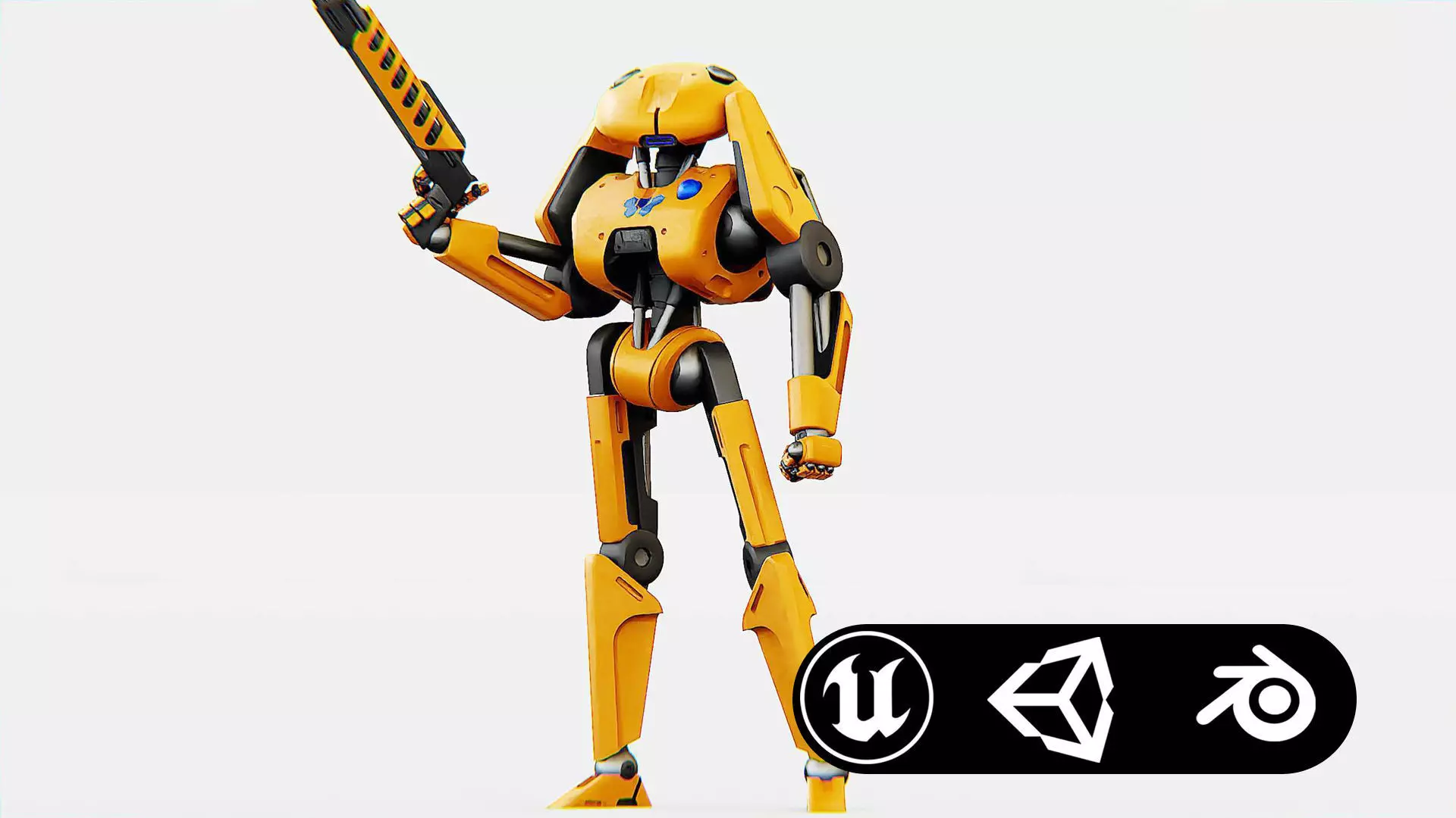 BATTLE DROID Z-100 Rigged for Unreal Engine - Unity - MIXAMO 3D model_0