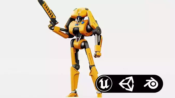 BATTLE DROID Z-100 Rigged for Unreal Engine - Unity - MIXAMO 3D model