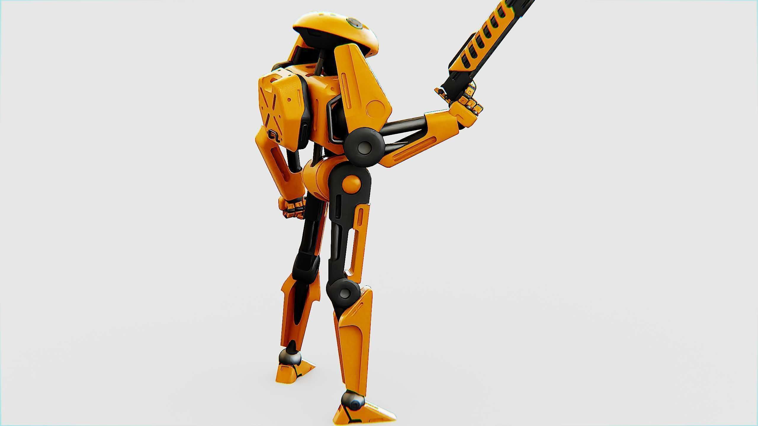 BATTLE DROID Z-100 Rigged for Unreal Engine - Unity - MIXAMO 3D model_10