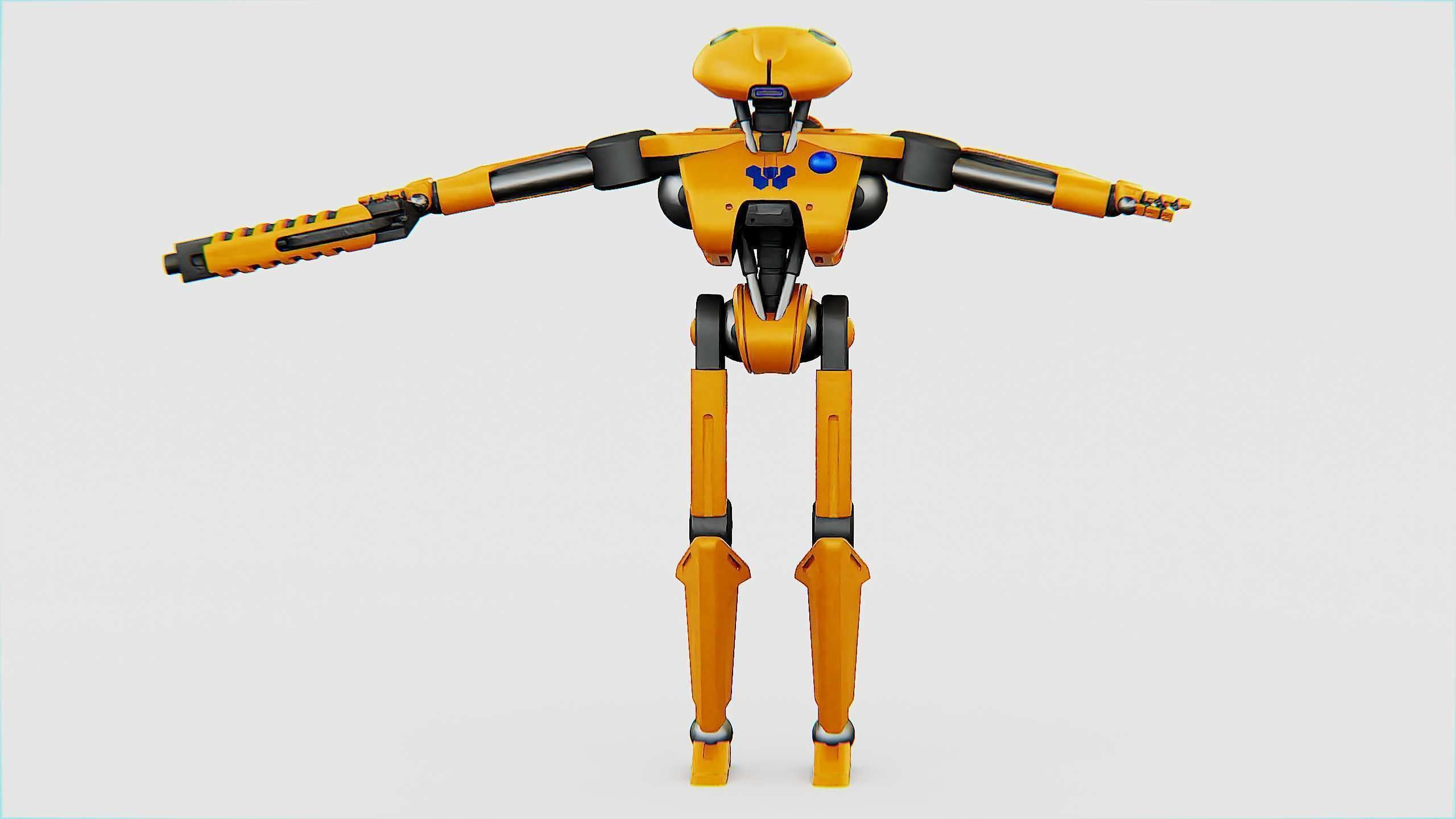 BATTLE DROID Z-100 Rigged for Unreal Engine - Unity - MIXAMO 3D model_22