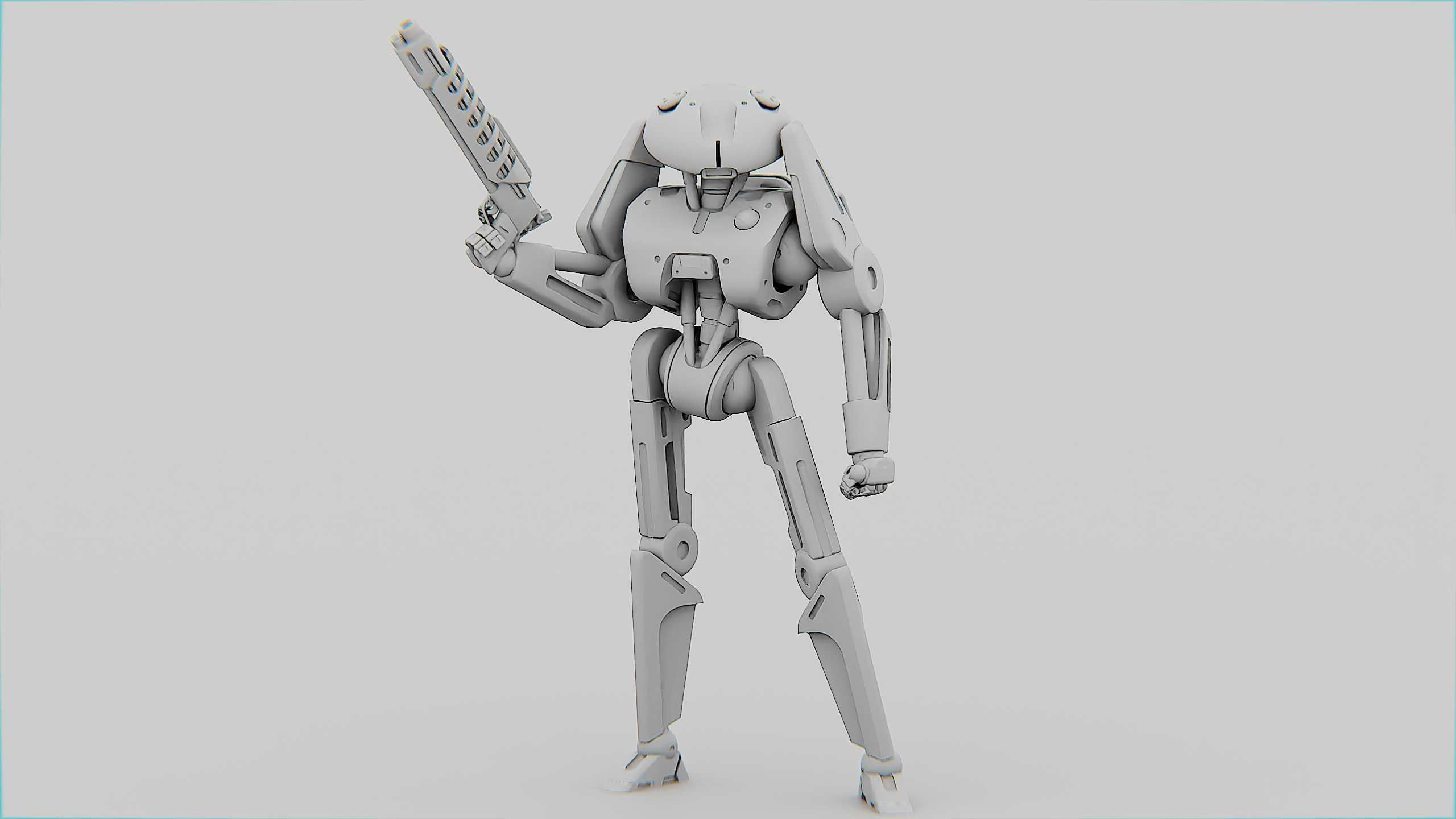 BATTLE DROID Z-100 Rigged for Unreal Engine - Unity - MIXAMO 3D model_35