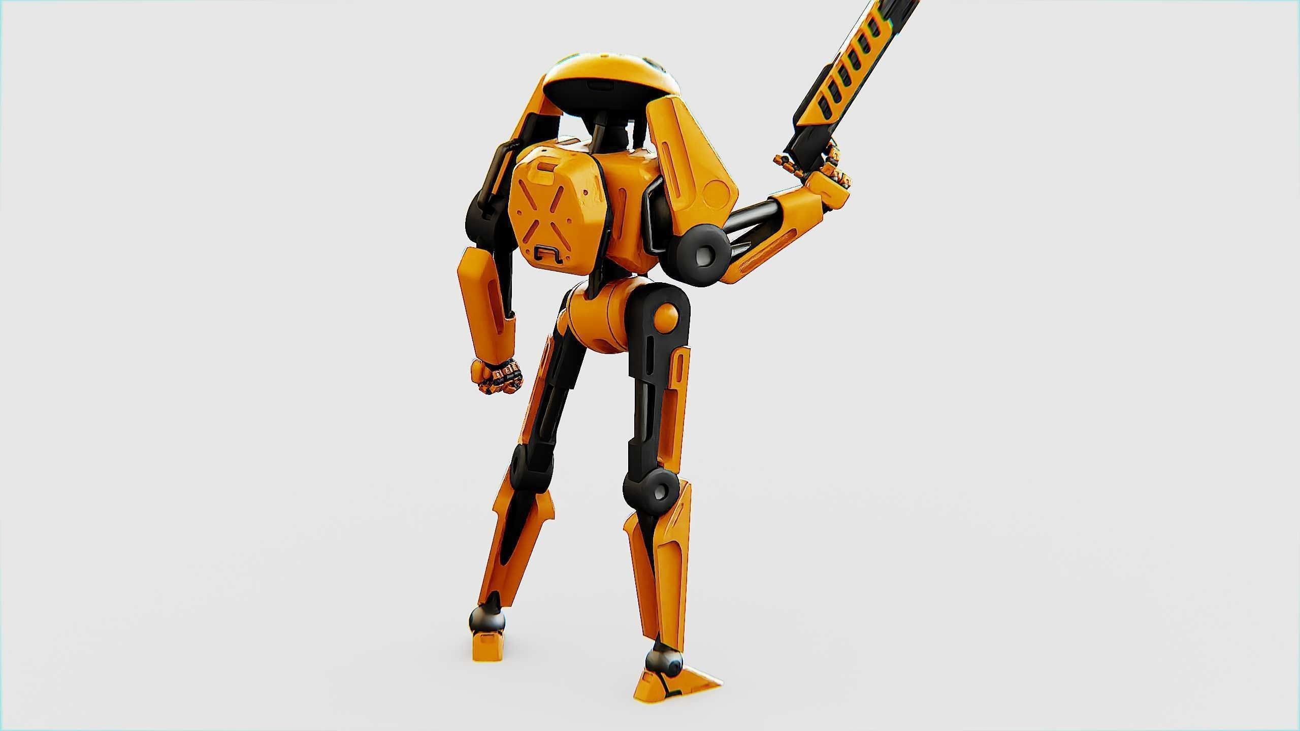 BATTLE DROID Z-100 Rigged for Unreal Engine - Unity - MIXAMO 3D model_9
