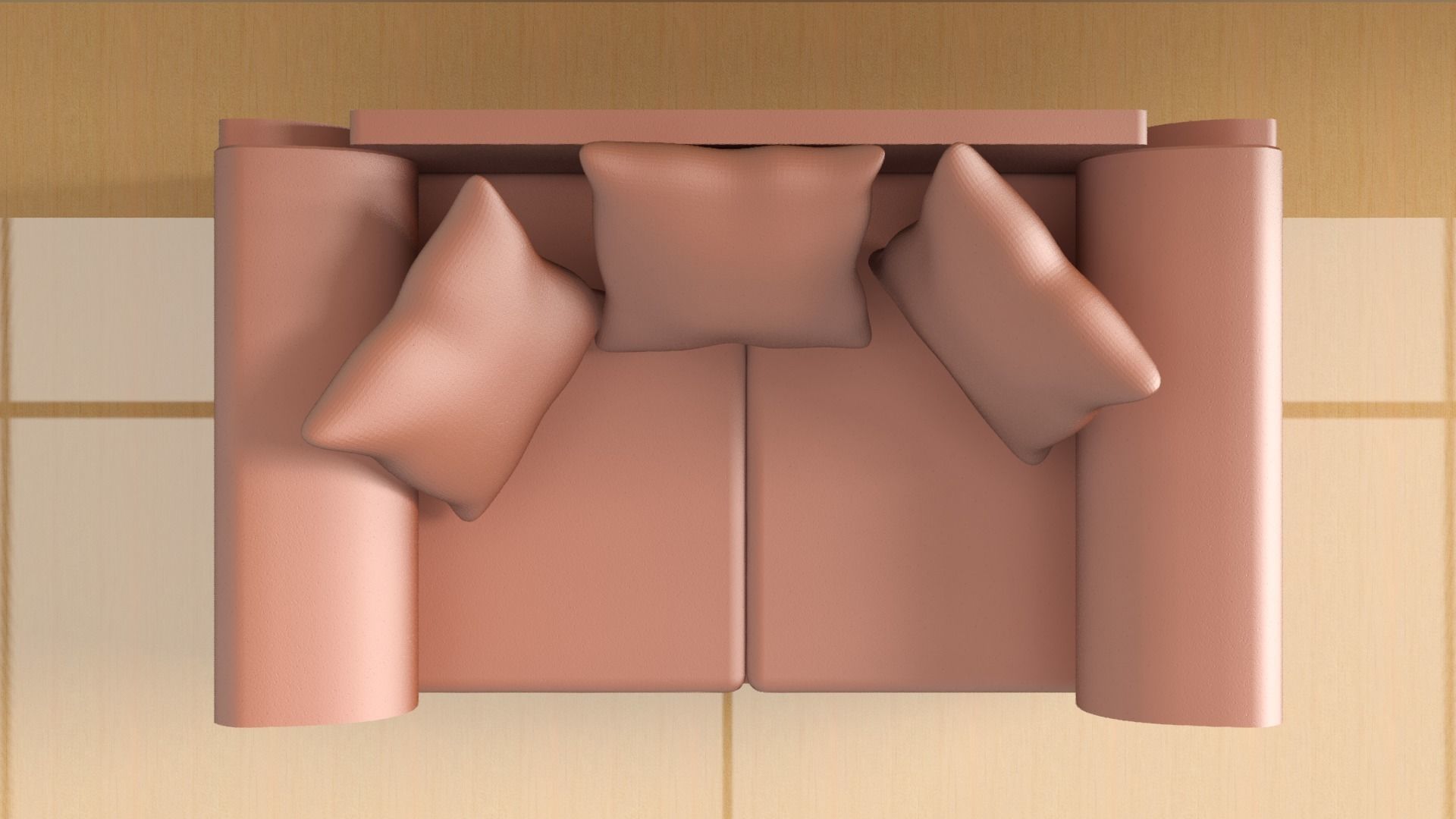 Chestnut coloured sofa 3D model 3D model_3