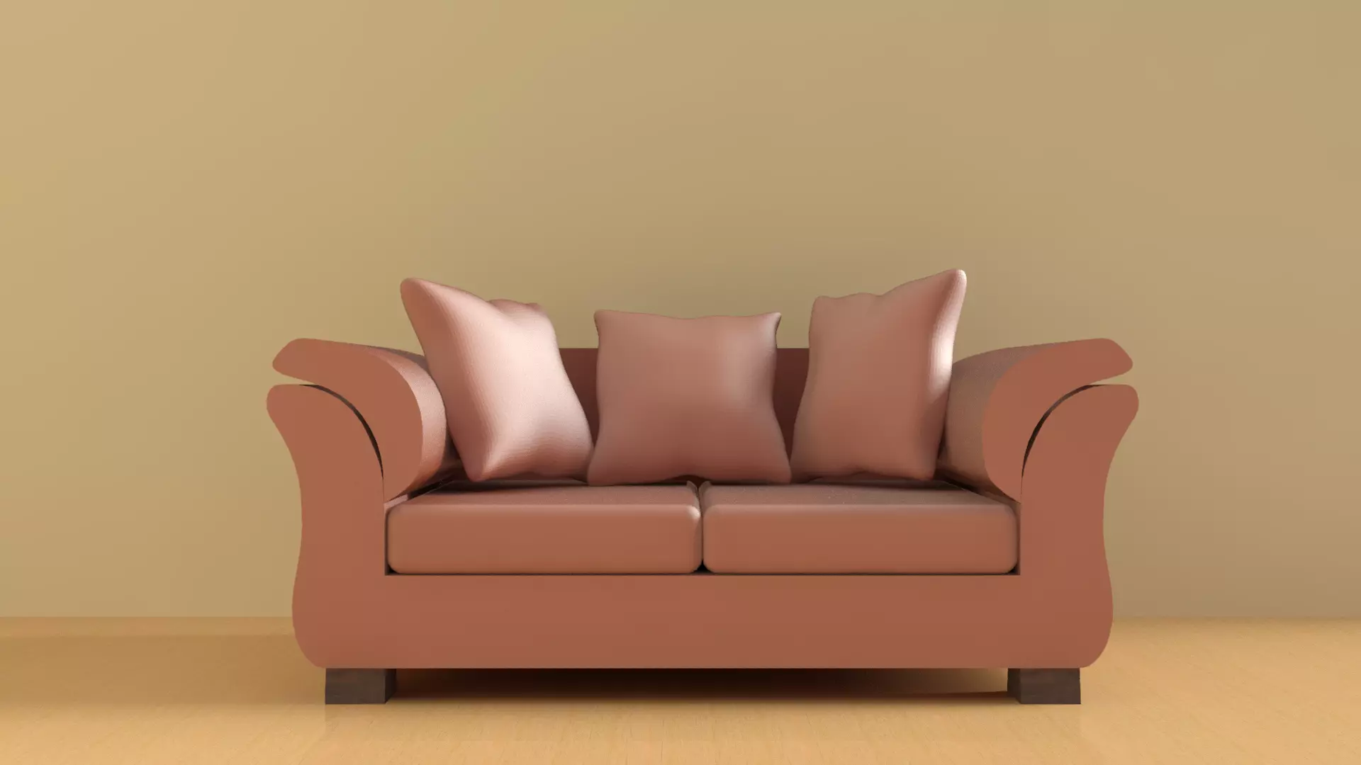 Chestnut coloured sofa 3D model 3D model_0