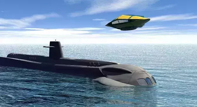 Seaview submarine and aerosub Free 3D model