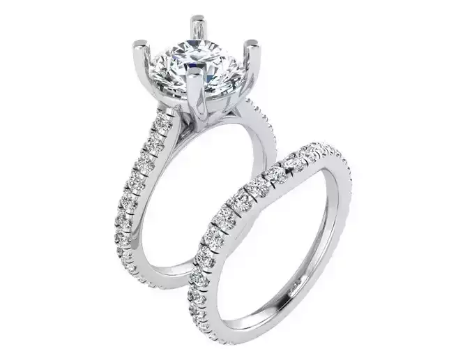 Round Diamond Ring With Band 2780