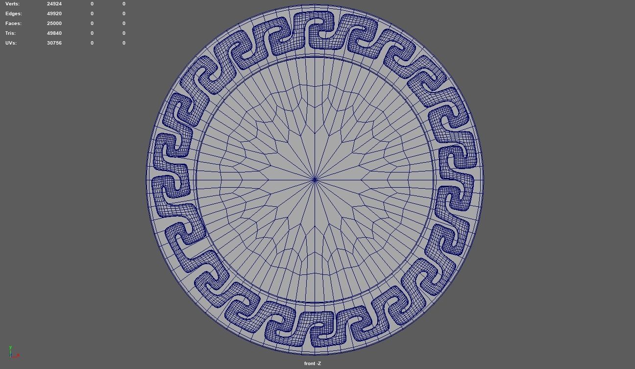 Greek Mirror Low-poly 3D model_9