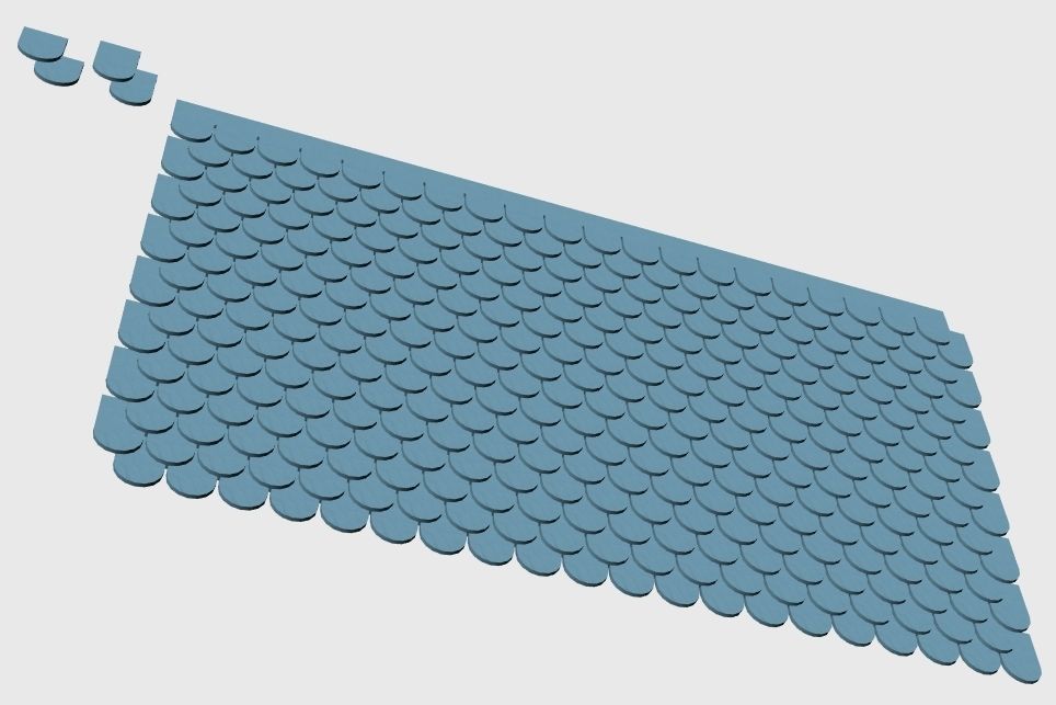 ROOF TEXTURE HO SCALE ENLARGEABLE MODULAR 3D print model_2