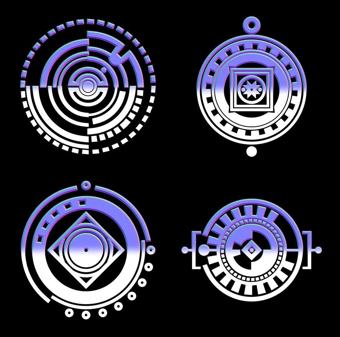 100 Sci-fi Hologram Normal Map and Alpha Texture_11