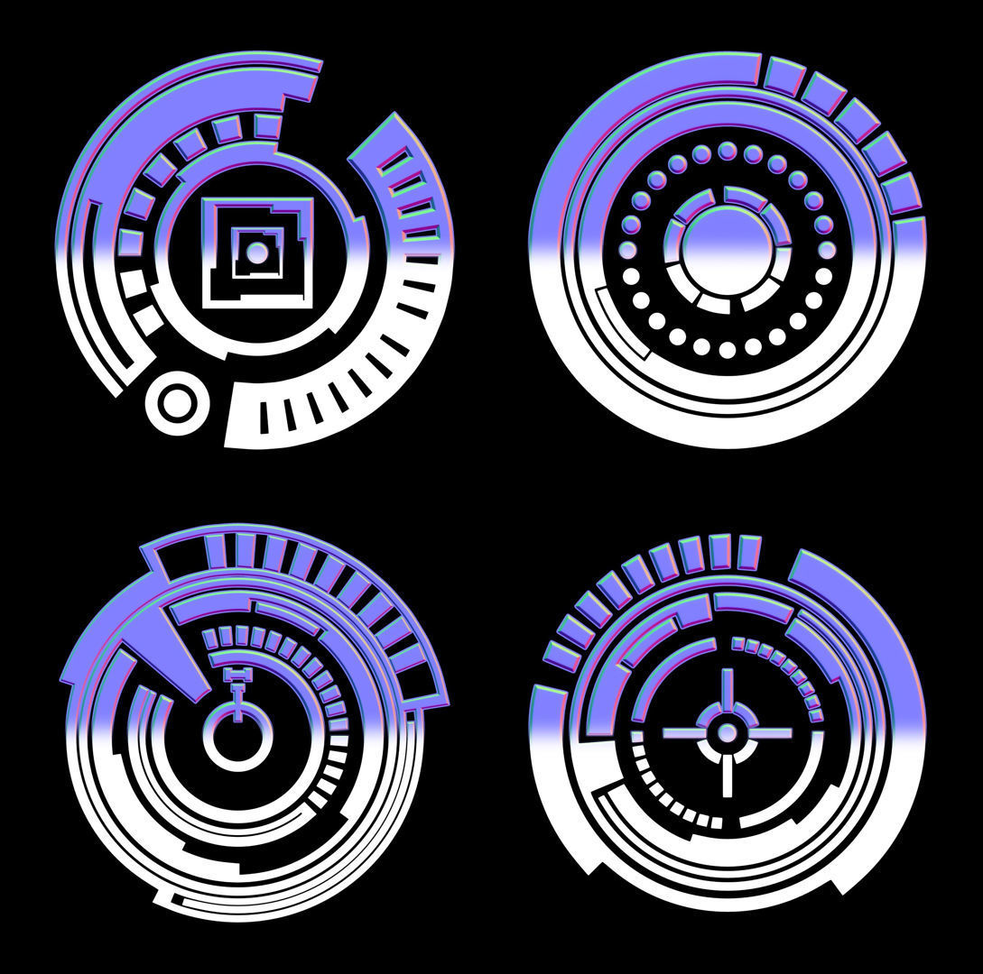 100 Sci-fi Hologram Normal Map and Alpha Texture_18