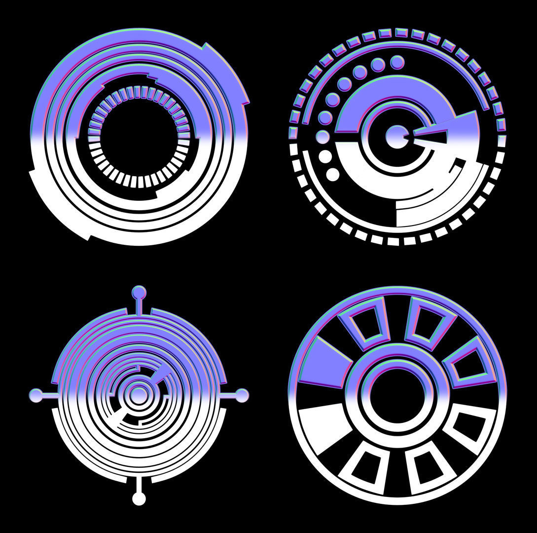 100 Sci-fi Hologram Normal Map and Alpha Texture_26