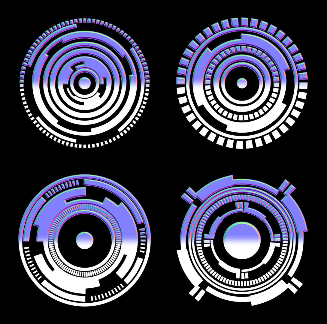 100 Sci-fi Hologram Normal Map and Alpha Texture_25