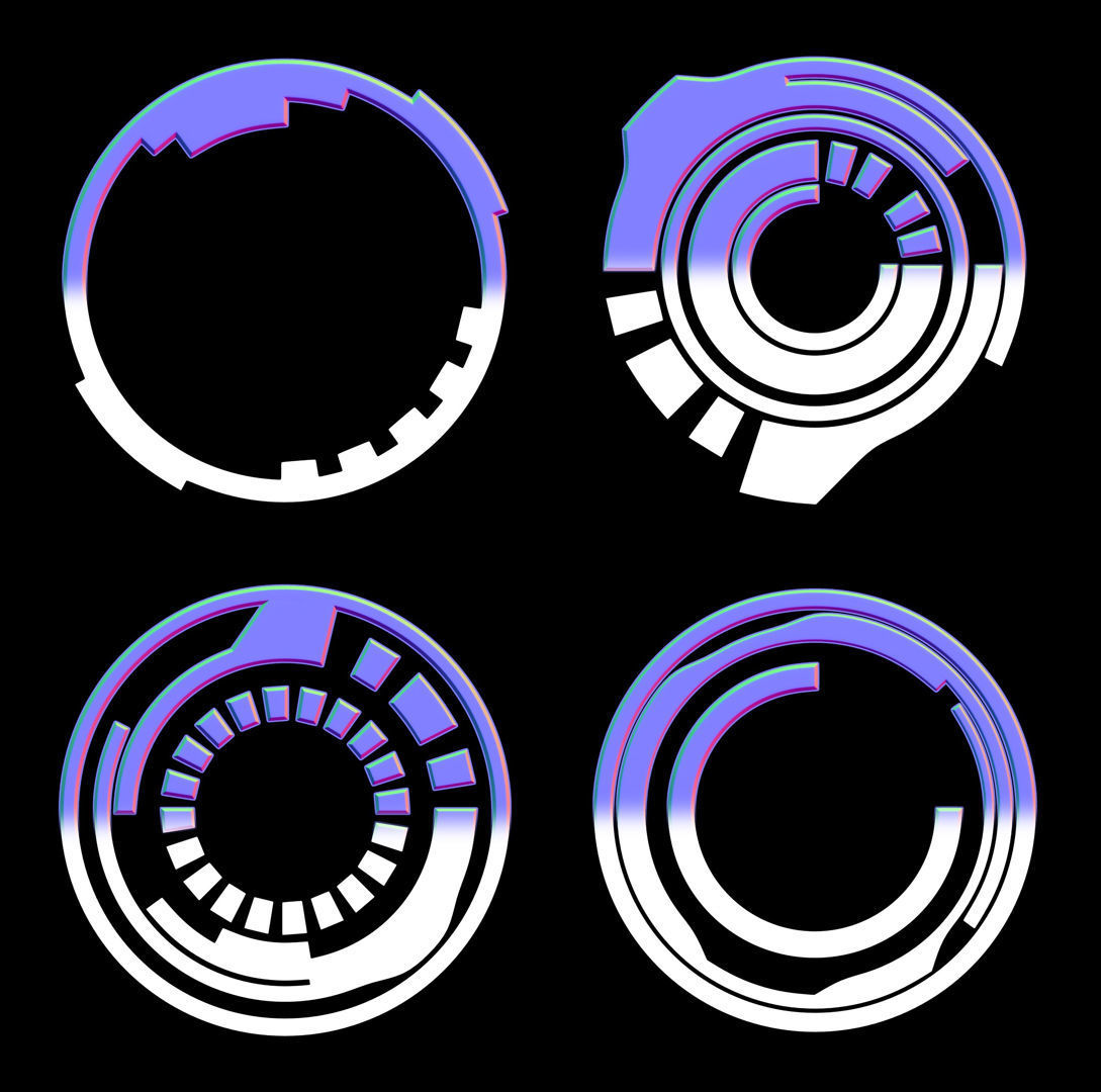 100 Sci-fi Hologram Normal Map and Alpha Texture_14