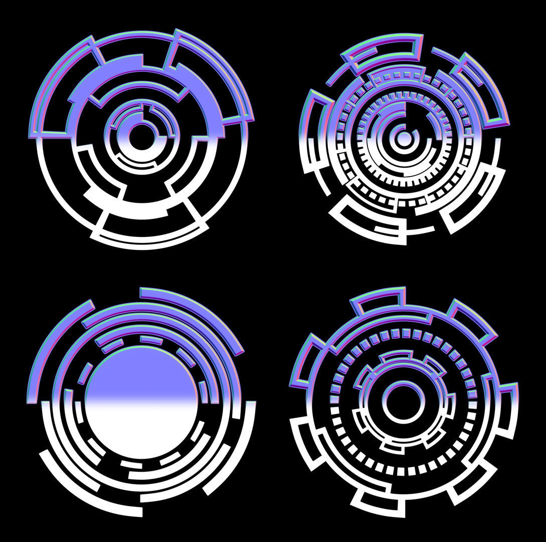 100 Sci-fi Hologram Normal Map and Alpha Texture_28