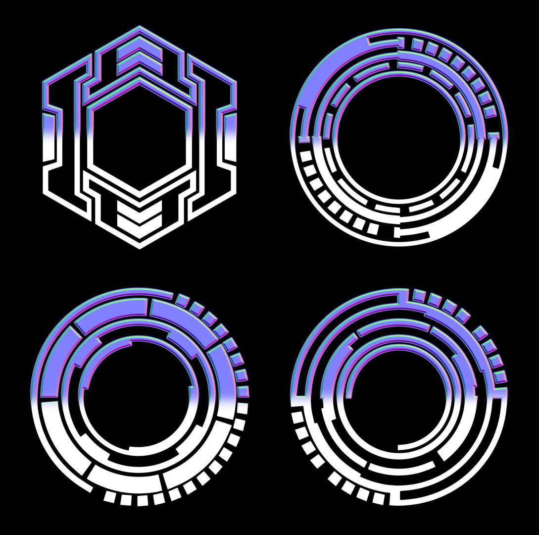 100 Sci-fi Hologram Normal Map and Alpha Texture_30