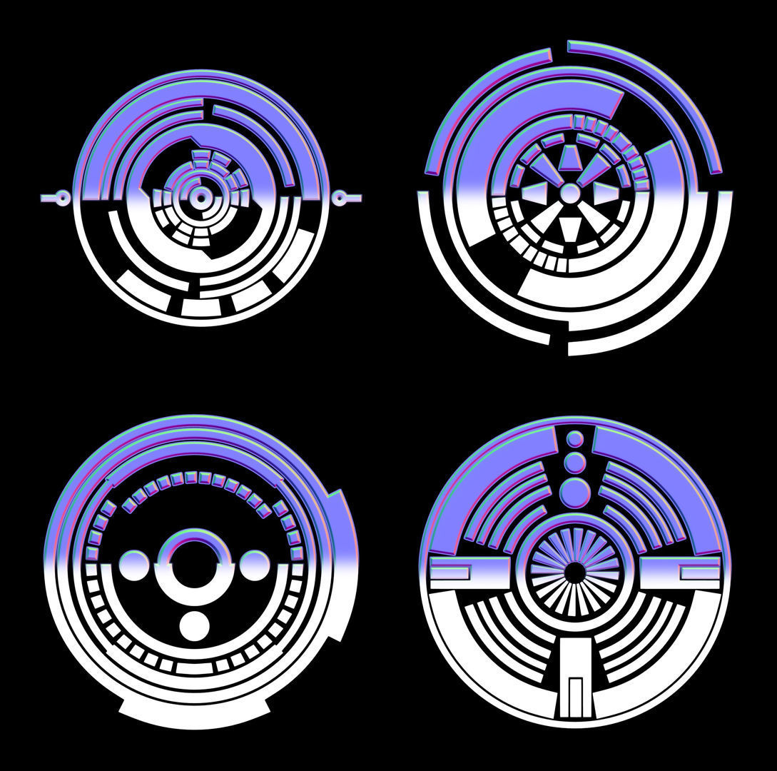 100 Sci-fi Hologram Normal Map and Alpha Texture_16