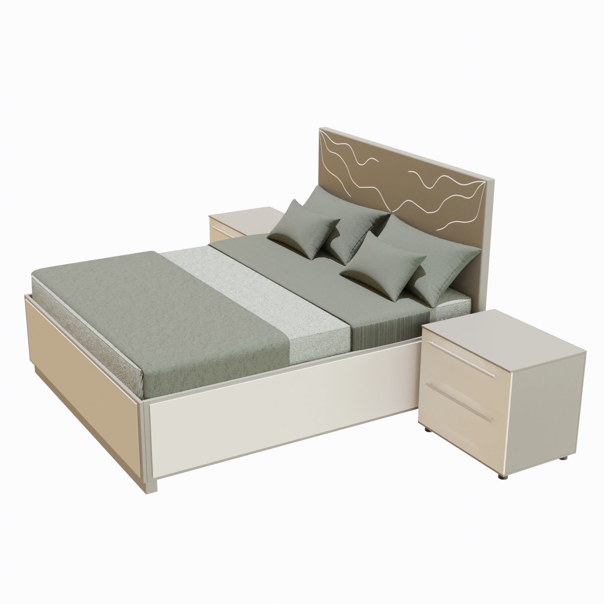 Bed for interior 3D model_2