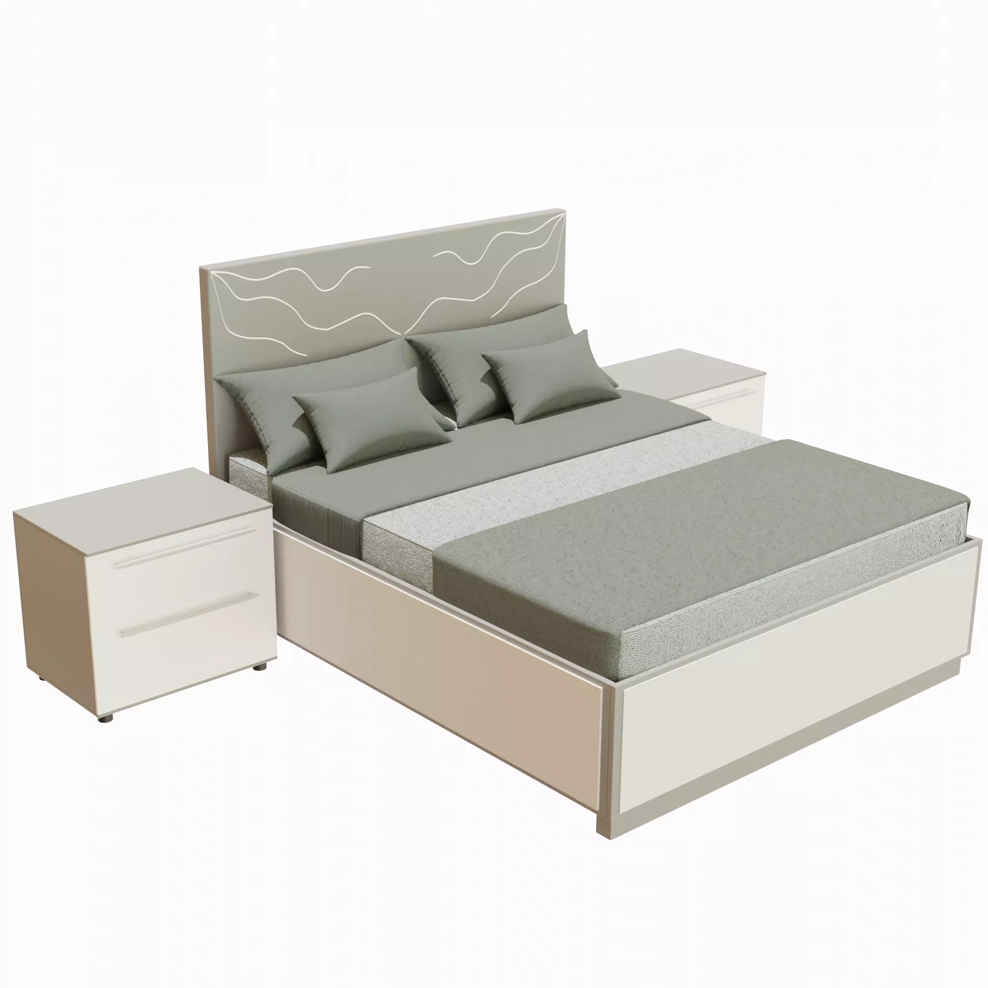 Bed for interior 3D model_0