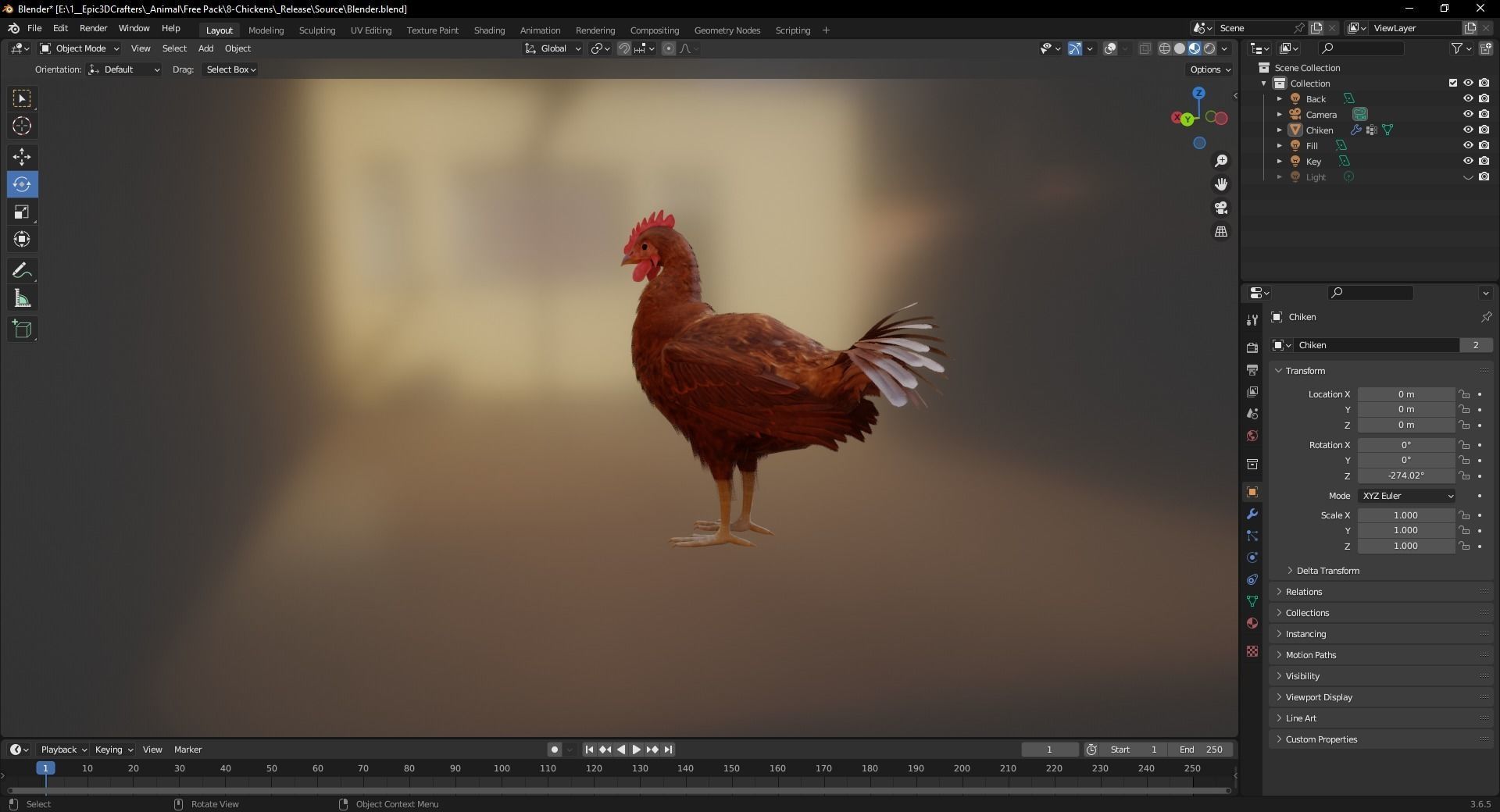 Farm Favorite 3D free Chicken The Egg Producer Low-poly 3D model_7