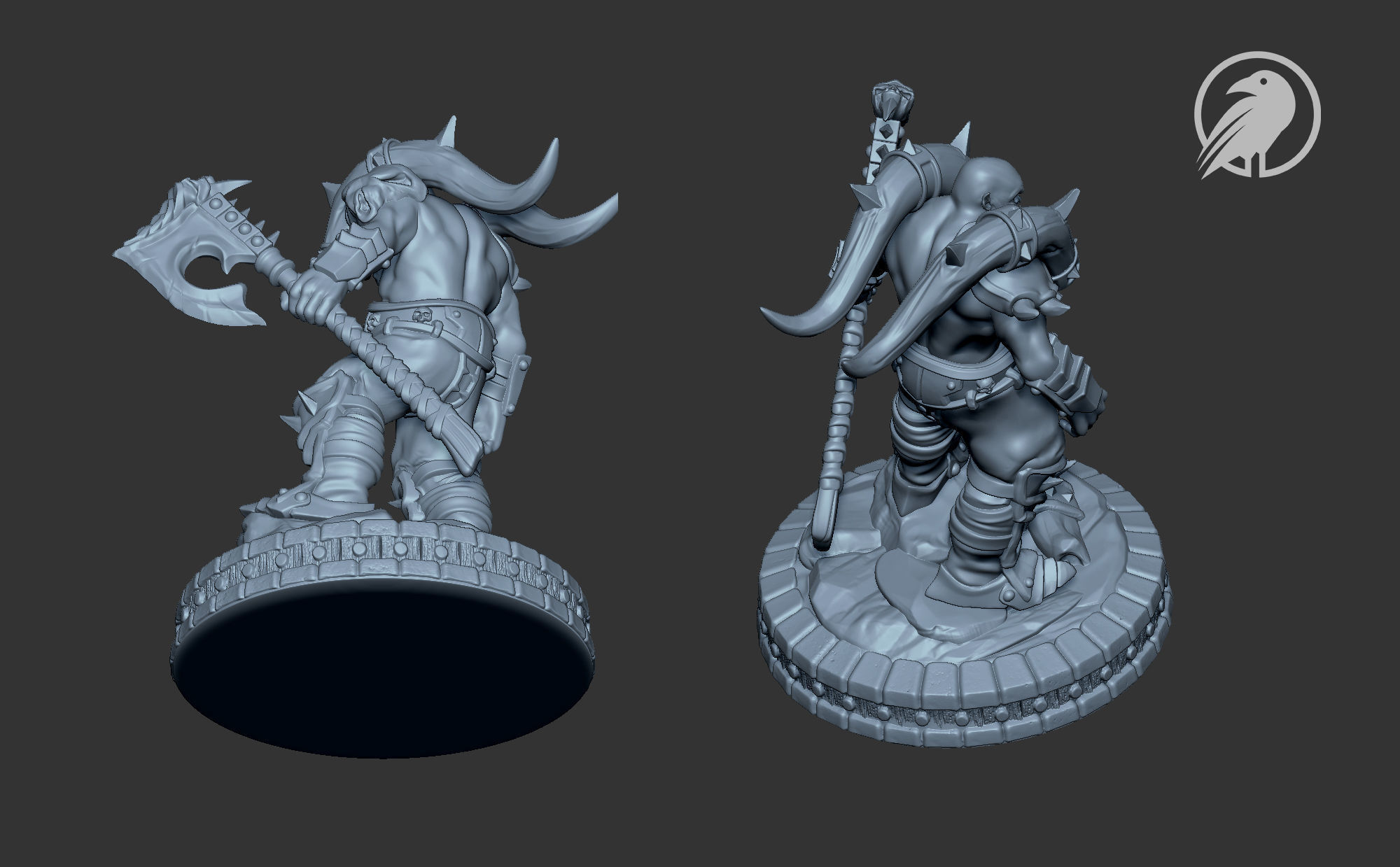 Garrosh Fan-Art Miniature - Orc Warrior 3D model 3D printable | CGTrader