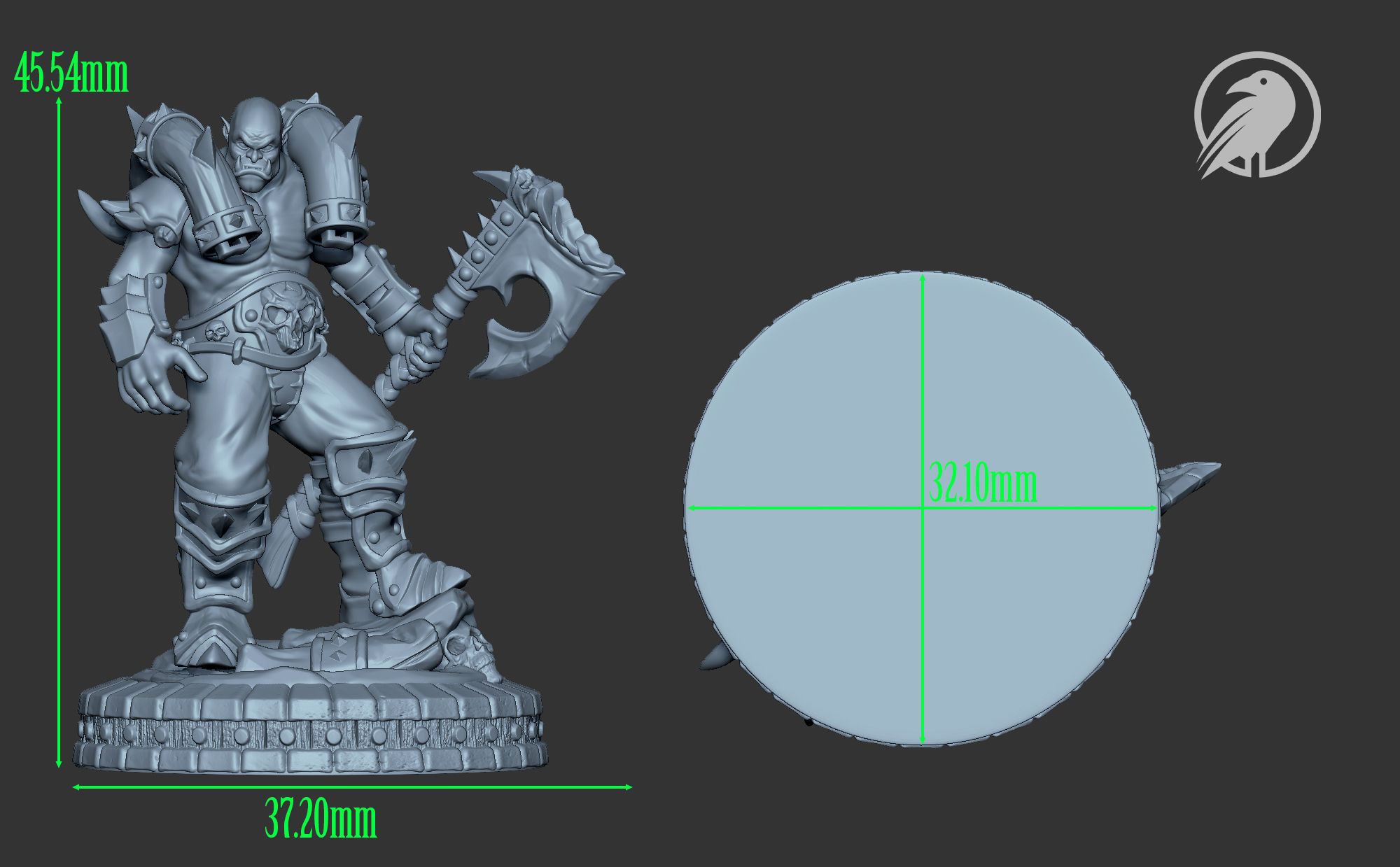 Garrosh Fan-Art Miniature - Orc Warrior 3D model 3D printable | CGTrader