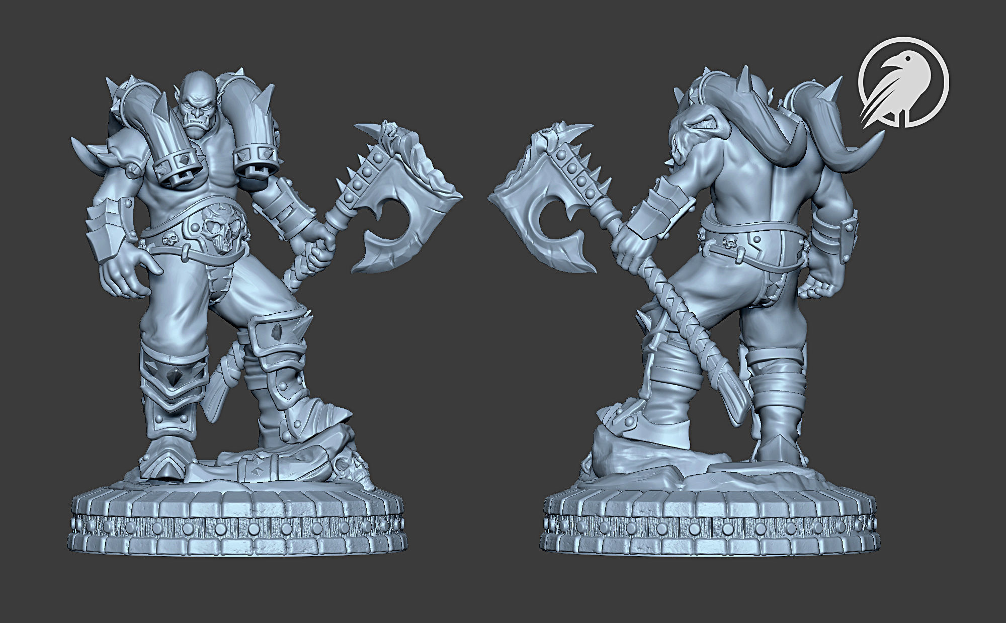 Garrosh Fan-Art Miniature - Orc Warrior 3D model 3D printable | CGTrader