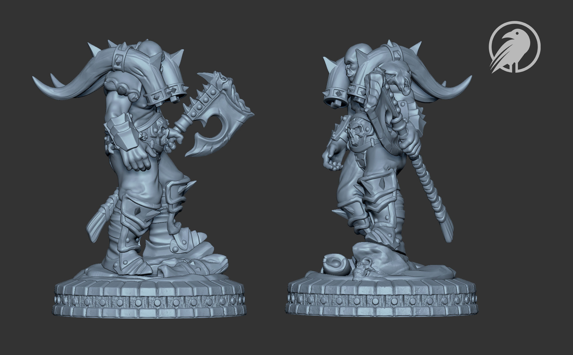 Garrosh Fan-Art Miniature - Orc Warrior 3D model 3D printable | CGTrader