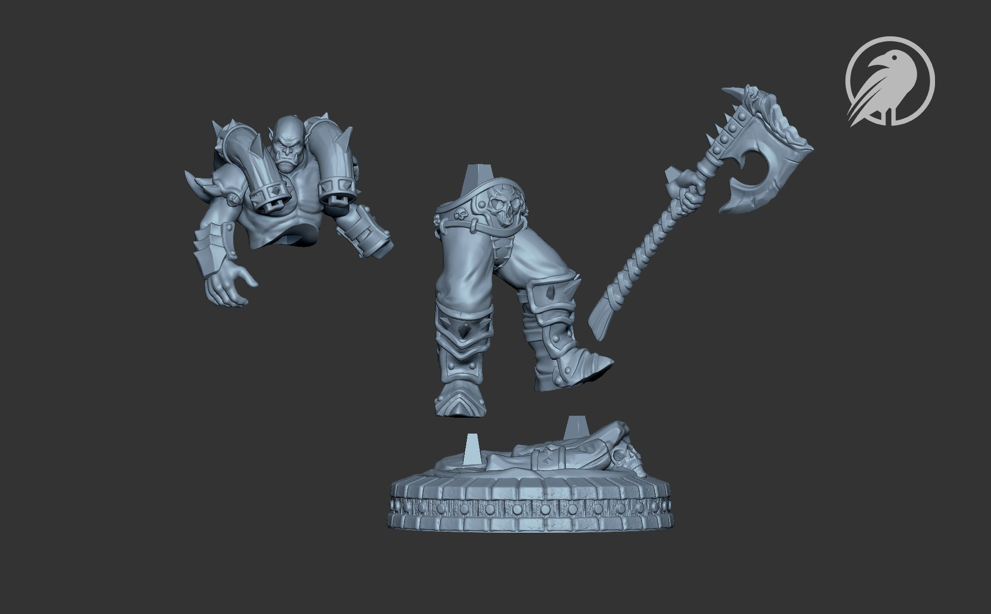 Garrosh Fan-Art Miniature - Orc Warrior 3D model 3D printable | CGTrader