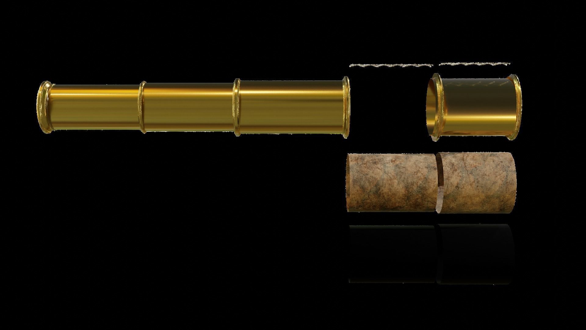 Spyglass Telescope high-poly 3D model_7