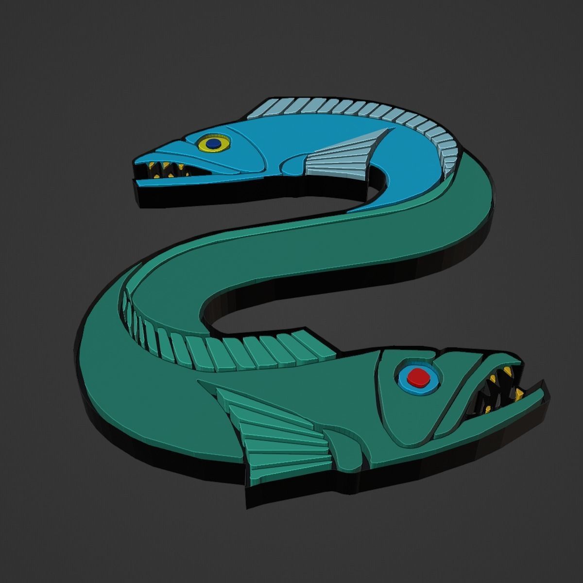Double Headed Eel 3D print model_1