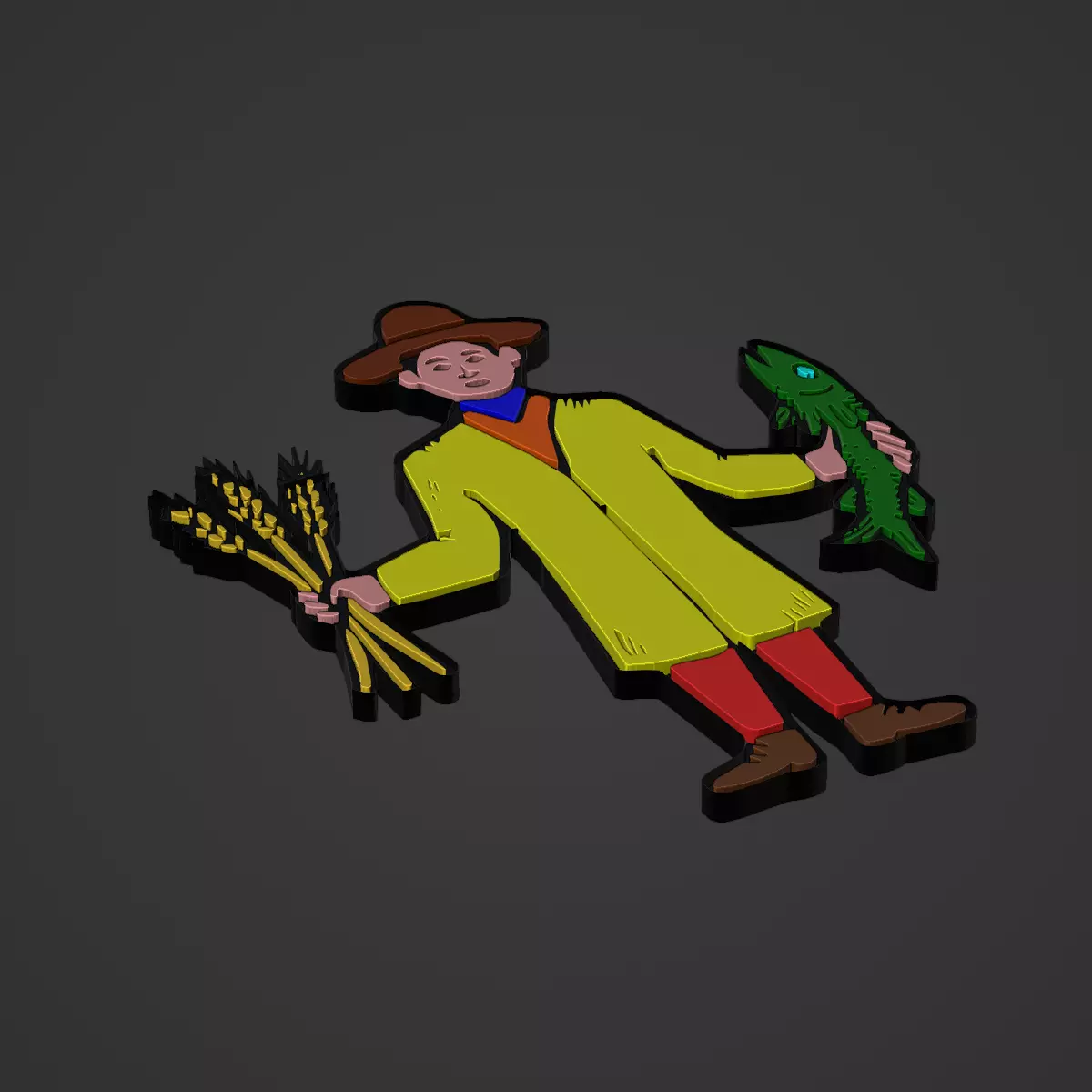 Fisherman Farmer 3D print model_0