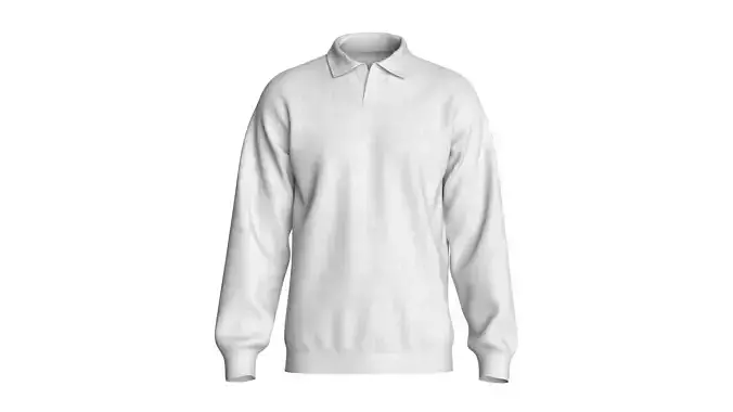 Men Long Sleeve Polo Without Button