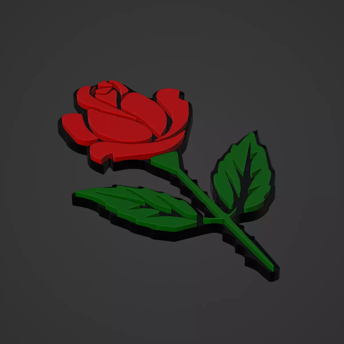 Rose for print 3D print model_0