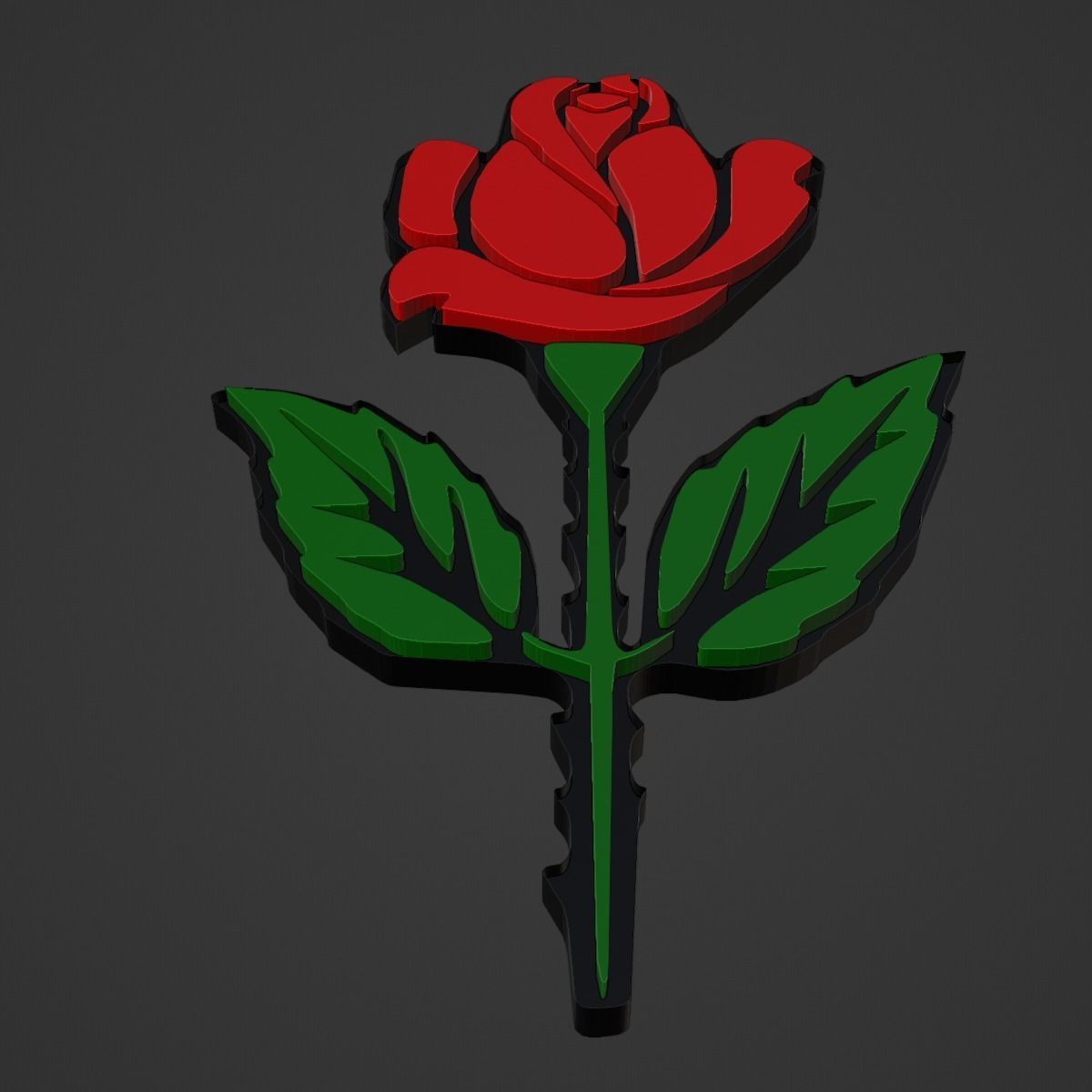Rose for print 3D print model_1