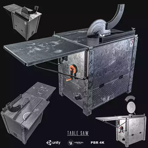 Table Saw Machine Low-poly 3D model