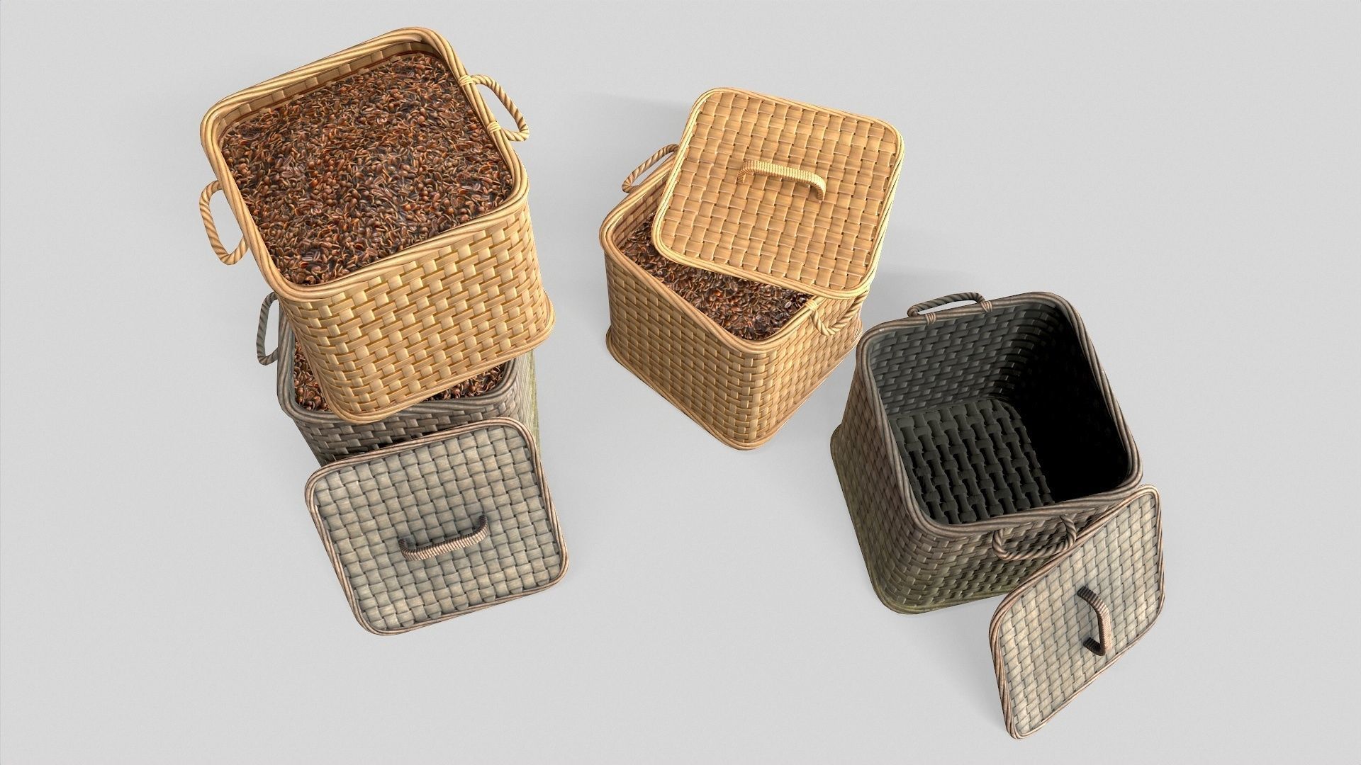 Basket 10 Low-poly 3D model_7