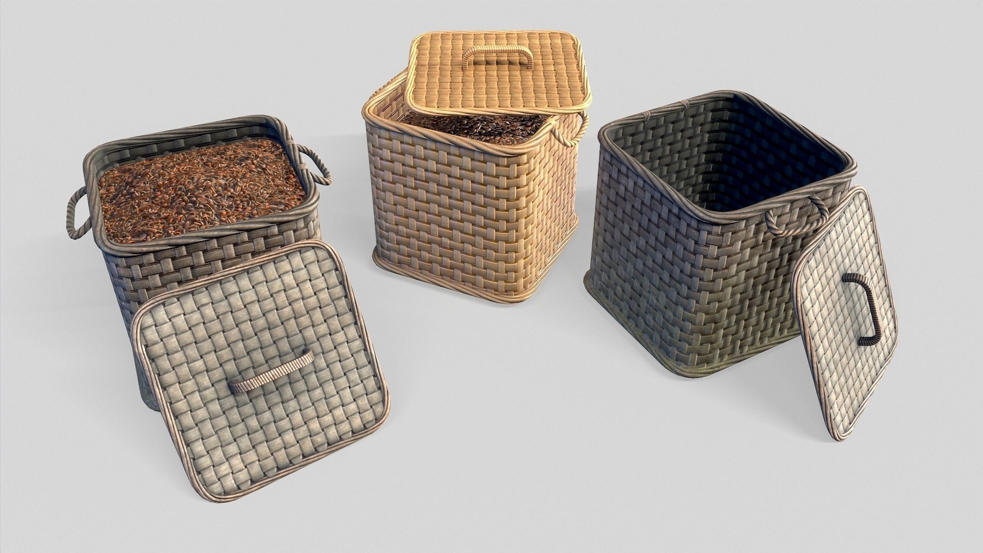 Basket 10 Low-poly 3D model_1