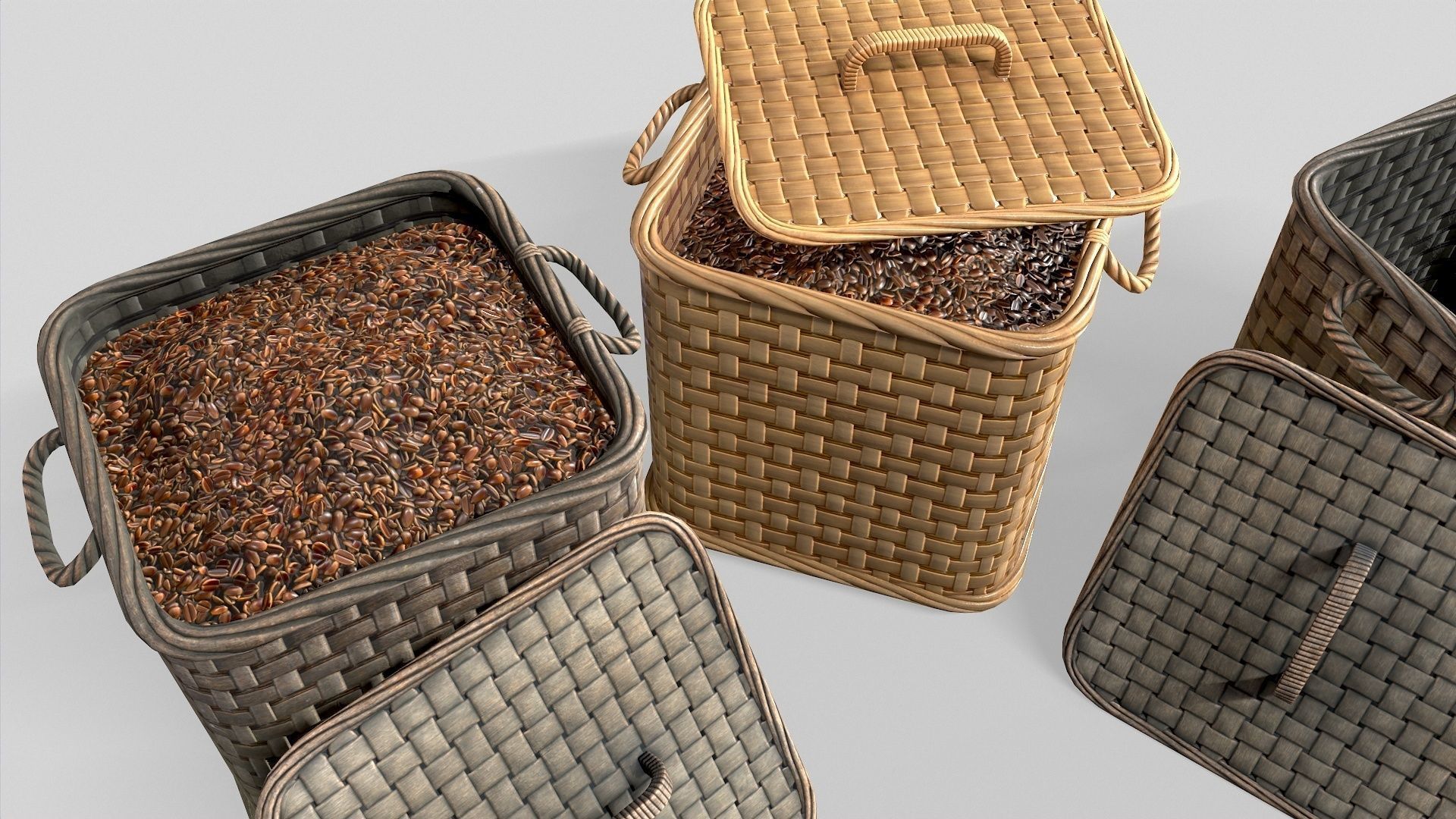 Basket 10 Low-poly 3D model_4