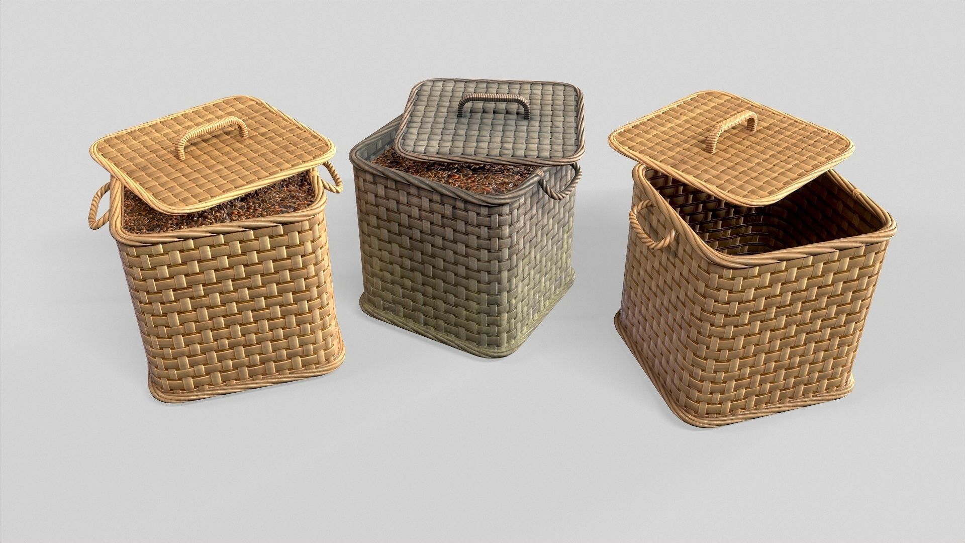 Basket 10 Low-poly 3D model_2