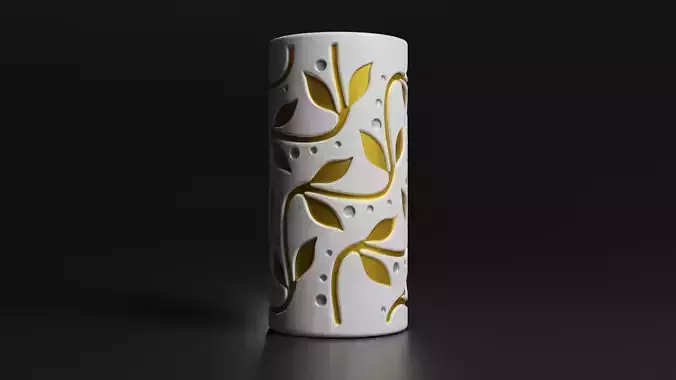 Floral ornamental elegant Vase pen pencil Holder Decoration V1 3D print model