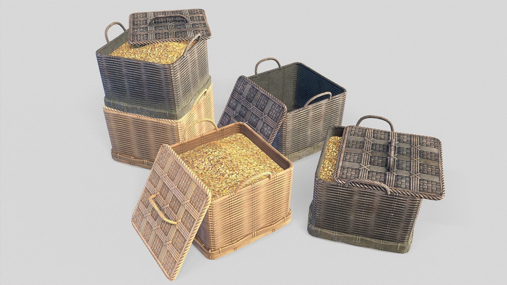 Basket 11 Low-poly 3D model_2