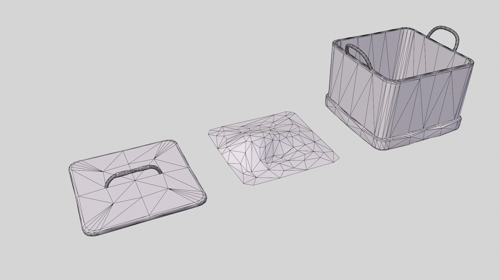 Basket 11 Low-poly 3D model_9