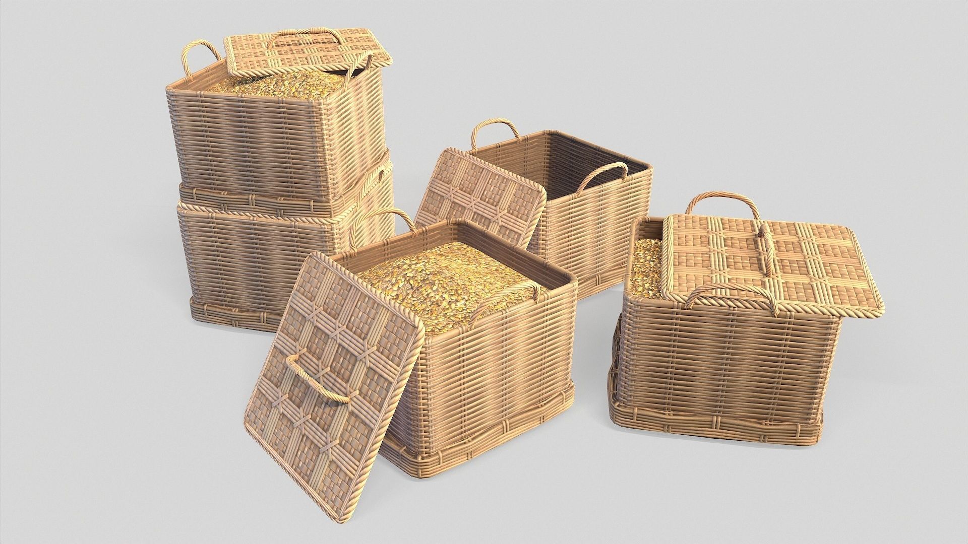 Basket 11 Low-poly 3D model_3