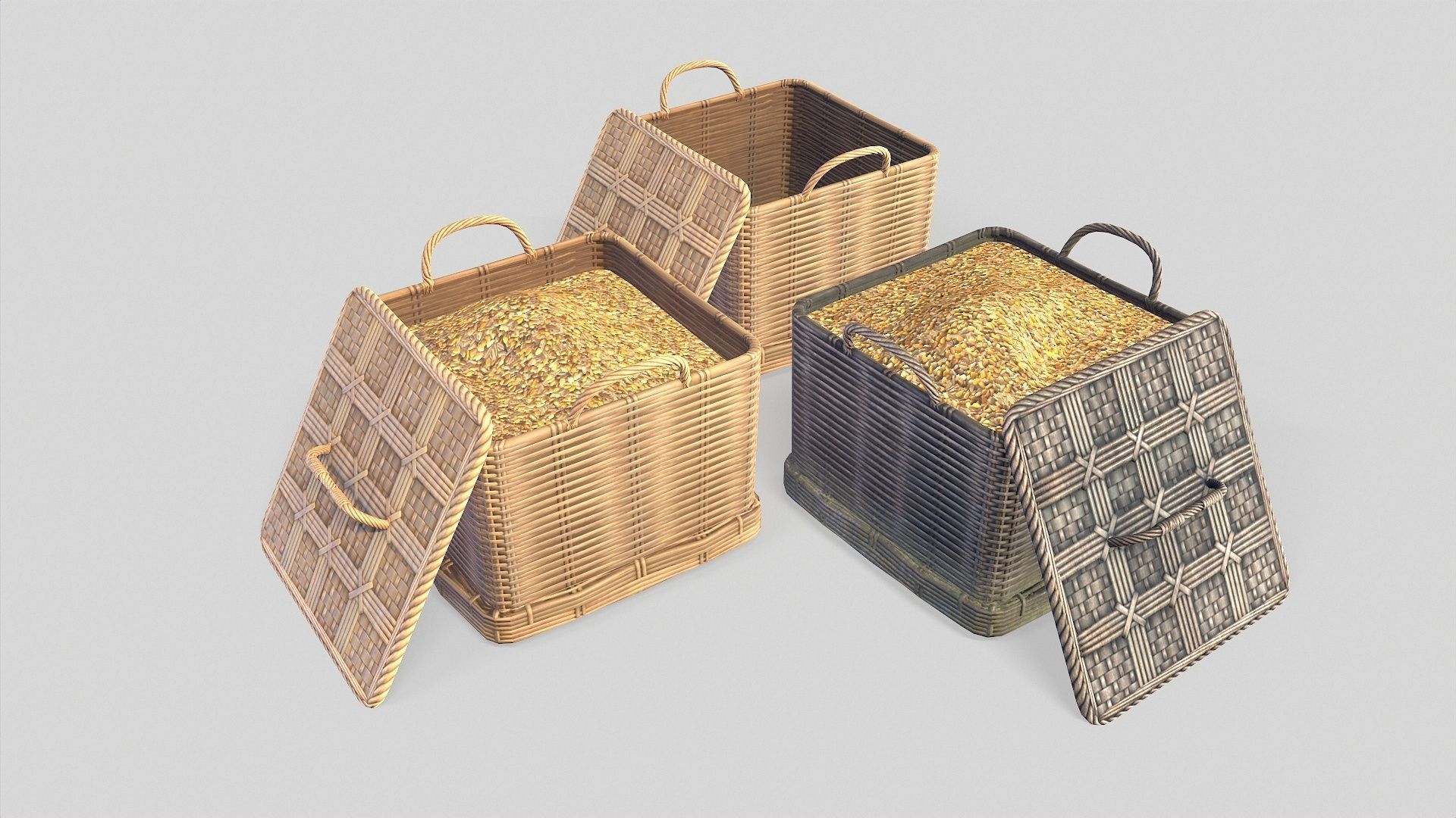 Basket 11 Low-poly 3D model_1