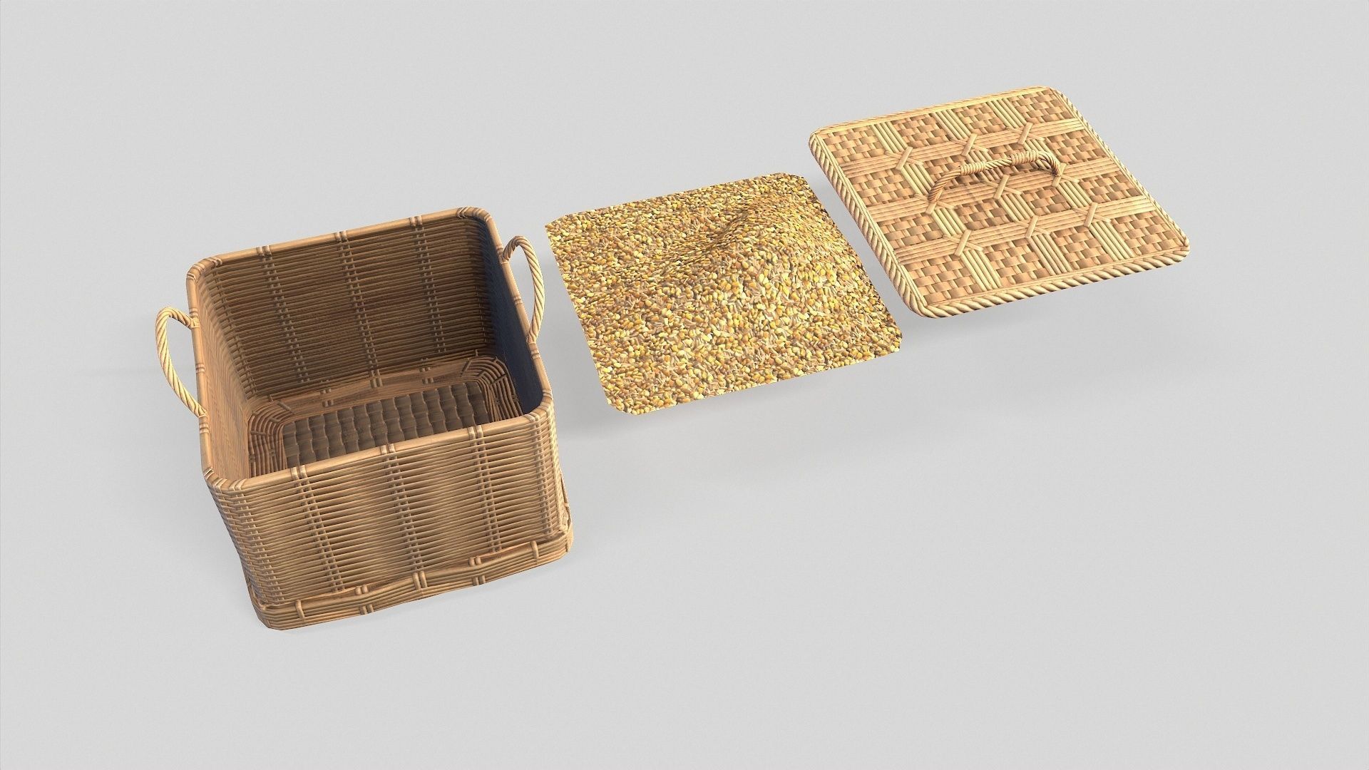 Basket 11 Low-poly 3D model_6