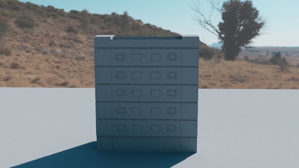 low poly building Free low-poly 3D model_3