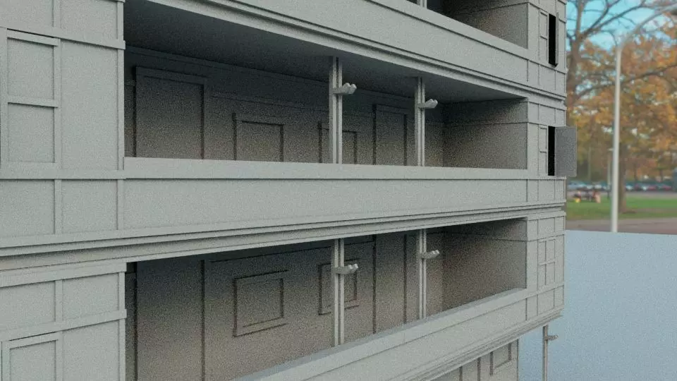 low poly building Free low-poly 3D model_0