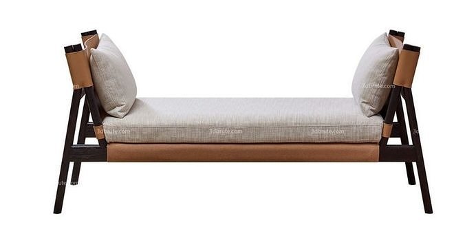 wooden leather bench  Free 3D print model