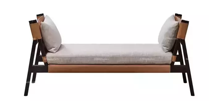 wooden leather bench 